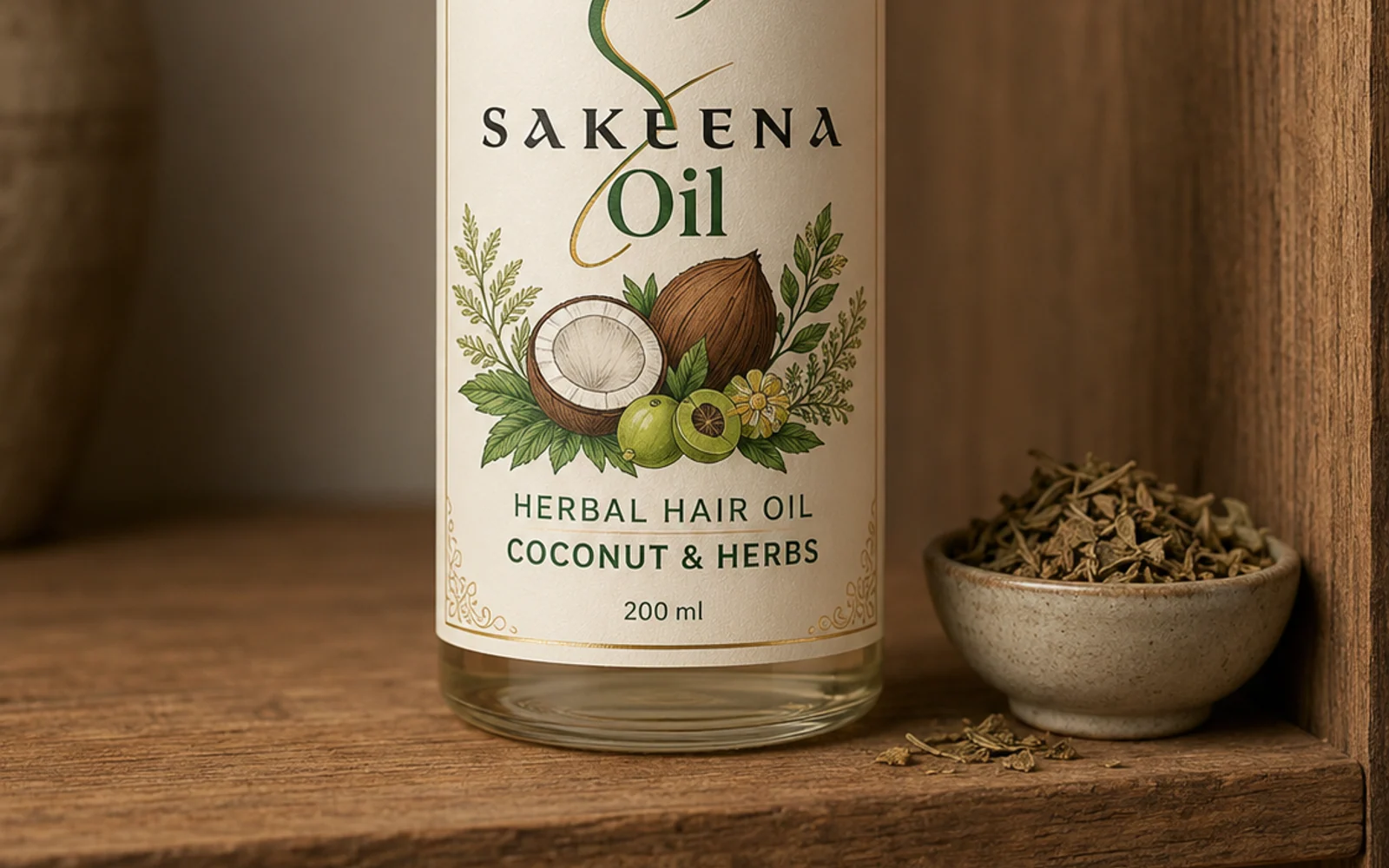 Sakeena Oil packaging identity